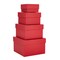 Stockroom Plus Set of 4 Sizes Square Nesting Gift Boxes with Lids for Presents, Stacking Decorative Goodie Box for Holidays, Wedding, Birthday, and Party Favors (Red)
